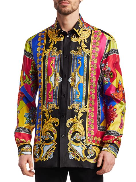 new versace mens shirts|Versace long sleeve shirt men.